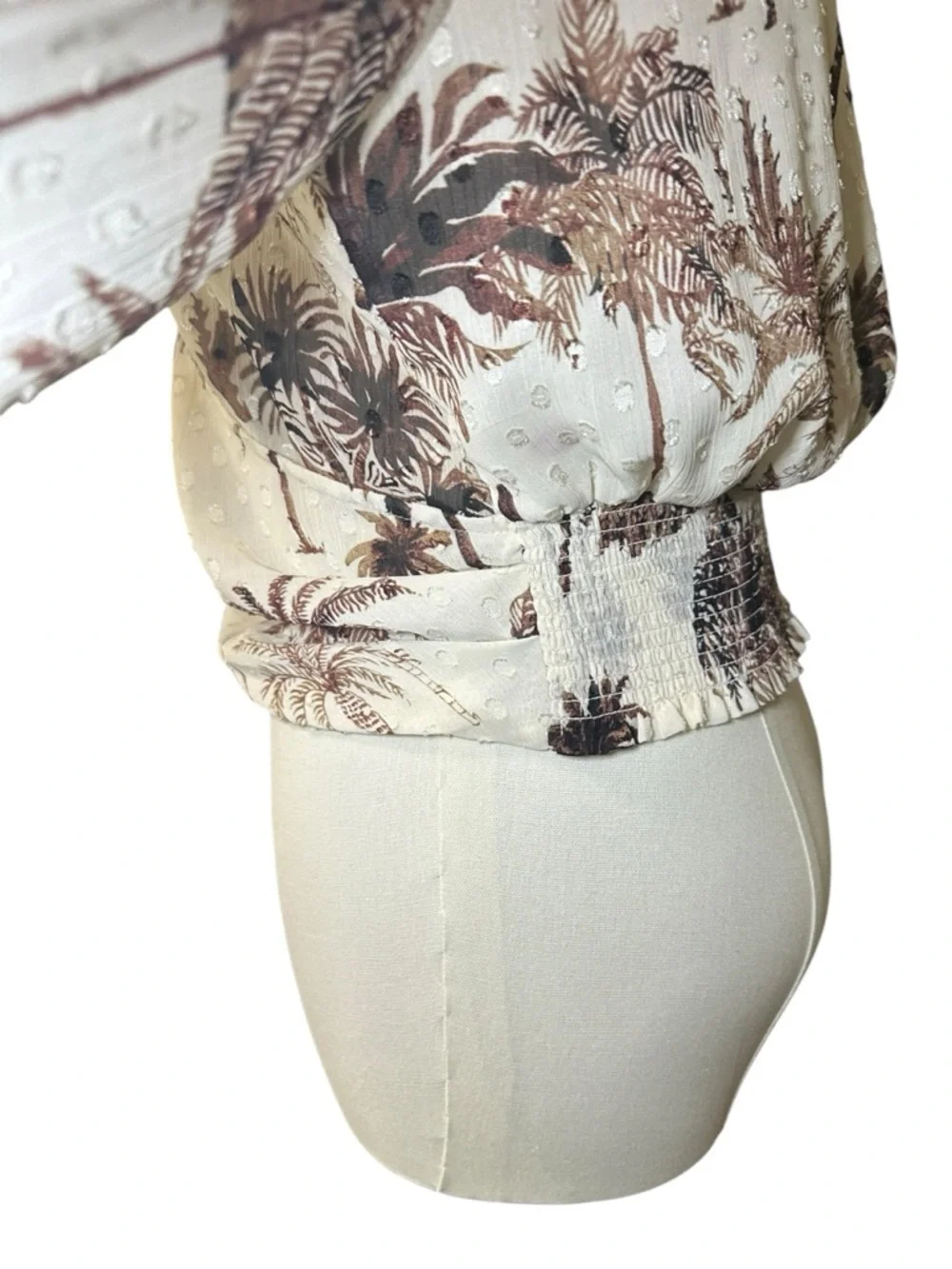 Joie Desert Palm Tree Faux Wrap Blouse Size XS - Picture 7 of 8
